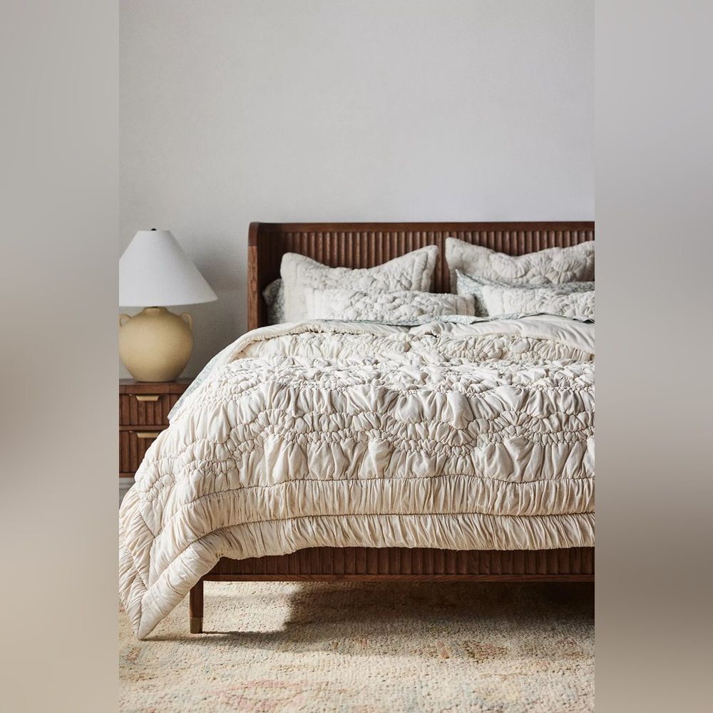 New Anthropologie Brooke Heathered Jersey Cotton Quilt Queen Size